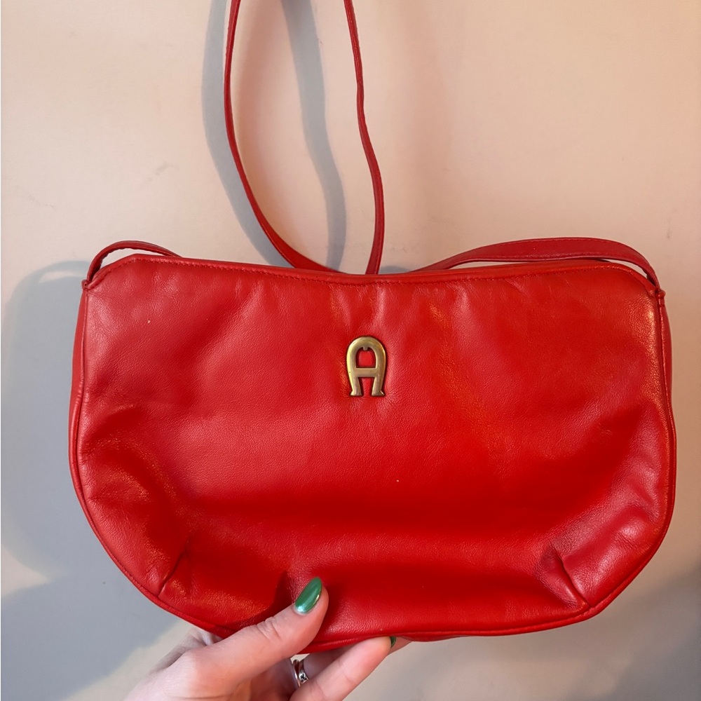 Etienne Aigner Red Leather Crossbody Bag - Picture 2 of 4